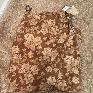 Straight line skirt with wrap front